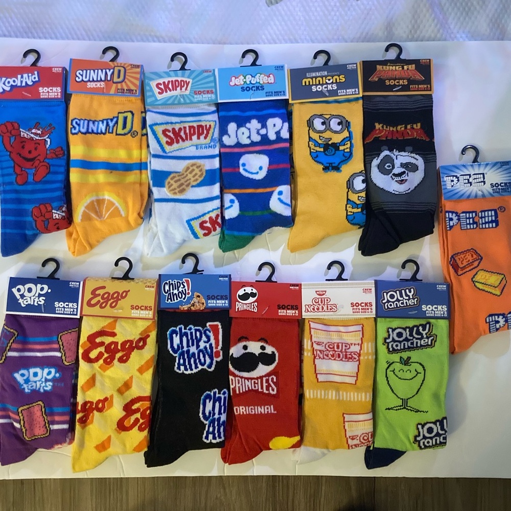 Odd Sox, FUN Socks Men’s Size 6-12 Crew Socks Novelty Chips Ahoy ++